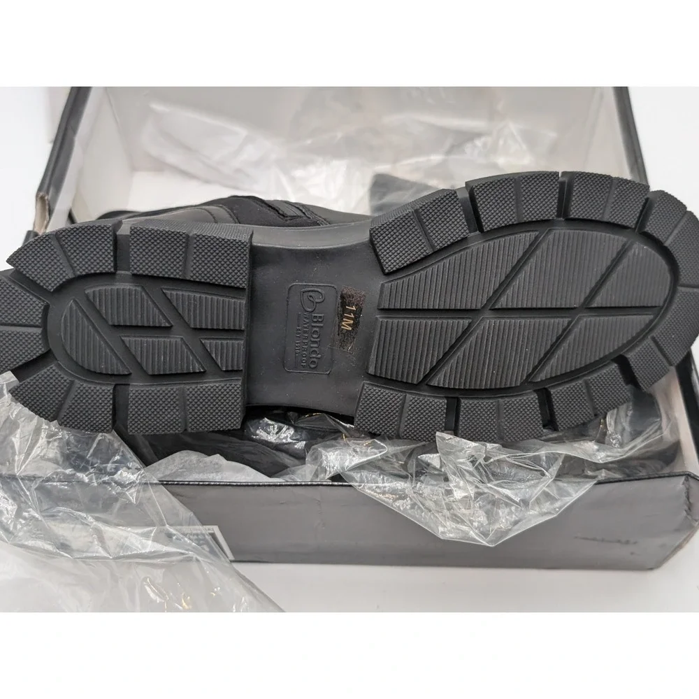 NEW Blondo Prince Women's Waterproof Leather Buckle Boot US 11‎ Black Side Zip